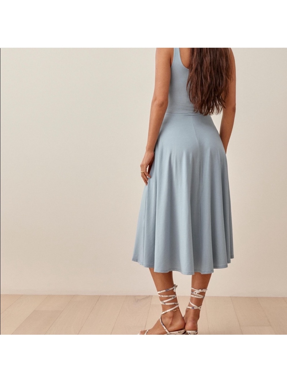 Reformation Rou Mineral Blue Knit MIDI Dress - Picture 3 of 10